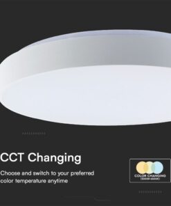 Πλαφονιέρα LED Designer 30W/60W Λευκή με Τηλεχειριστήριο Dimmable CCT V-TAC – 23590