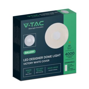 Πλαφονιέρα Κυκλική LED Designer με Τηλεχειριστήριο CCT 20W/40W Dimmable Λευκή V-TAC – 23591