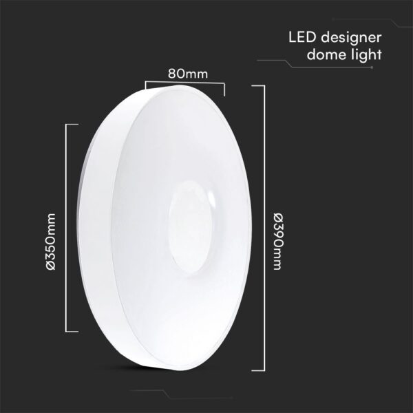 Πλαφονιέρα Κυκλική LED Designer με Τηλεχειριστήριο CCT 20W/40W Dimmable Λευκή V-TAC – 23591