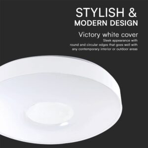 Πλαφονιέρα Κυκλική LED Designer με Τηλεχειριστήριο CCT 20W/40W Dimmable Λευκή V-TAC – 23591