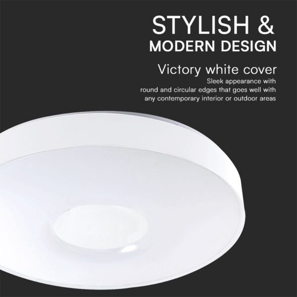 Πλαφονιέρα Κυκλική LED Designer με Τηλεχειριστήριο CCT 20W/40W Dimmable Λευκή V-TAC – 23591