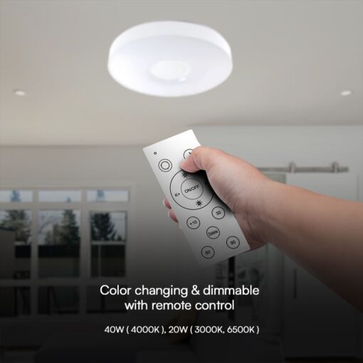 Πλαφονιέρα Κυκλική LED Designer με Τηλεχειριστήριο CCT 20W/40W Dimmable Λευκή V-TAC – 23591