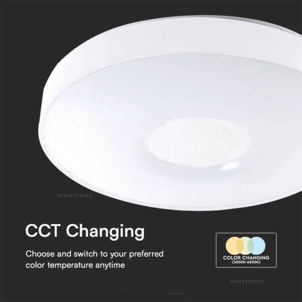 Πλαφονιέρα LED Designer 30W/60W Λευκή με Τηλεχειριστήριο Dimmable CCT V-TAC – 23592