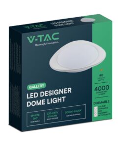 Πλαφονιέρα LED Designer 20W/40W Λευκή με Τηλεχειριστήριο Dimmable CCT V-TAC – 23593