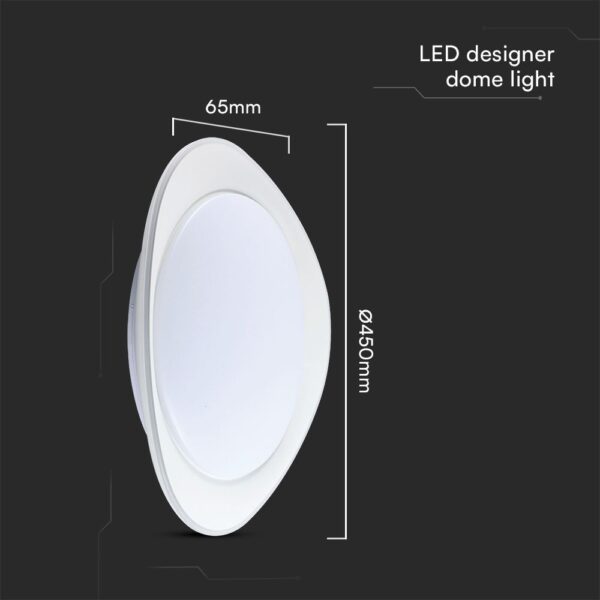 Πλαφονιέρα LED Designer 20W/40W Λευκή με Τηλεχειριστήριο Dimmable CCT V-TAC – 23593