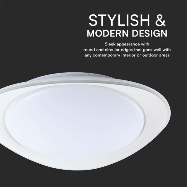 Πλαφονιέρα LED Designer 20W/40W Λευκή με Τηλεχειριστήριο Dimmable CCT V-TAC – 23593