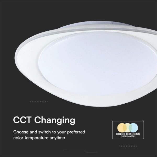 Πλαφονιέρα LED Designer 20W/40W Λευκή με Τηλεχειριστήριο Dimmable CCT V-TAC – 23593