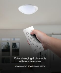 Πλαφονιέρα LED Designer 20W/40W Λευκή με Τηλεχειριστήριο Dimmable CCT V-TAC – 23593