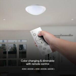 Πλαφονιέρα LED Designer 20W/40W Λευκή με Τηλεχειριστήριο Dimmable CCT V-TAC – 23593