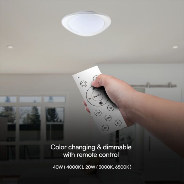 Πλαφονιέρα LED Designer 20W/40W Λευκή με Τηλεχειριστήριο Dimmable CCT V-TAC – 23593
