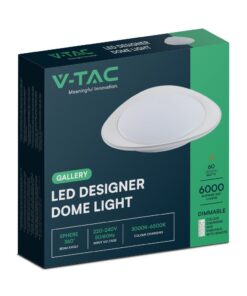 Πλαφονιέρα LED Designer 30W/60W Λευκή με Τηλεχειριστήριο Dimmable CCT V-TAC – 23594