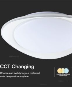Πλαφονιέρα LED Designer 30W/60W Λευκή με Τηλεχειριστήριο Dimmable CCT V-TAC – 23594