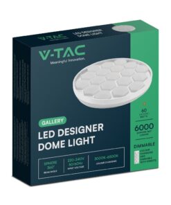 Πλαφονιέρα LED Designer 30W/60W Λευκή με Κυψέλες με Τηλεχειριστήριο Dimmable CCT V-TAC – 23595