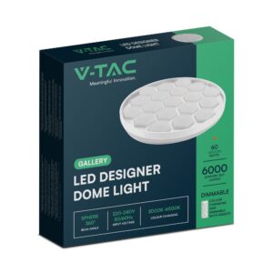 Πλαφονιέρα LED Designer 30W/60W Λευκή με Κυψέλες με Τηλεχειριστήριο Dimmable CCT V-TAC – 23595