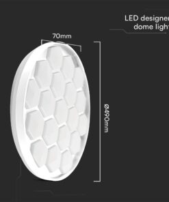 Πλαφονιέρα LED Designer 30W/60W Λευκή με Κυψέλες με Τηλεχειριστήριο Dimmable CCT V-TAC – 23595