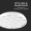 Πλαφονιέρα LED Designer 30W/60W Λευκή με Κυψέλες με Τηλεχειριστήριο Dimmable CCT V-TAC – 23595