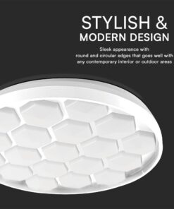 Πλαφονιέρα LED Designer 30W/60W Λευκή με Κυψέλες με Τηλεχειριστήριο Dimmable CCT V-TAC – 23595