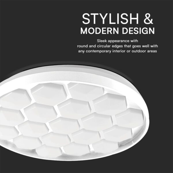Πλαφονιέρα LED Designer 30W/60W Λευκή με Κυψέλες με Τηλεχειριστήριο Dimmable CCT V-TAC – 23595