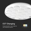 Πλαφονιέρα LED Designer 30W/60W Λευκή με Κυψέλες με Τηλεχειριστήριο Dimmable CCT V-TAC – 23595