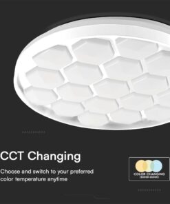 Πλαφονιέρα LED Designer 30W/60W Λευκή με Κυψέλες με Τηλεχειριστήριο Dimmable CCT V-TAC – 23595
