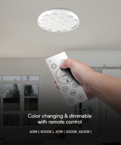 Πλαφονιέρα LED Designer 30W/60W Λευκή με Κυψέλες με Τηλεχειριστήριο Dimmable CCT V-TAC – 23595
