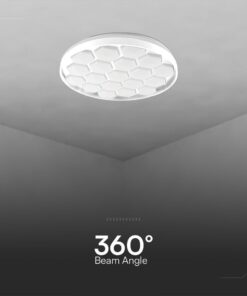 Πλαφονιέρα LED Designer 30W/60W Λευκή με Κυψέλες με Τηλεχειριστήριο Dimmable CCT V-TAC – 23595