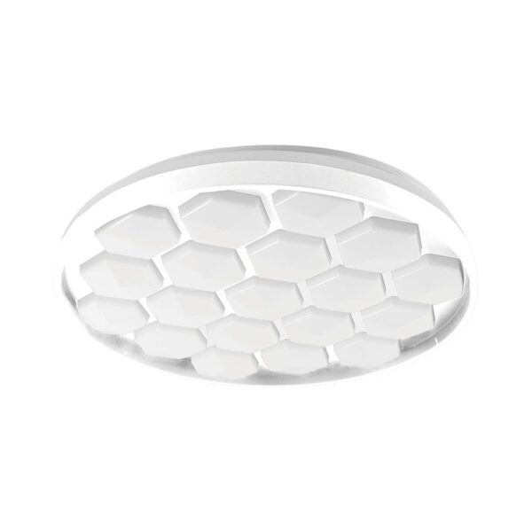 Πλαφονιέρα LED Designer 30W/60W Λευκή με Κυψέλες με Τηλεχειριστήριο Dimmable CCT V-TAC - 23595