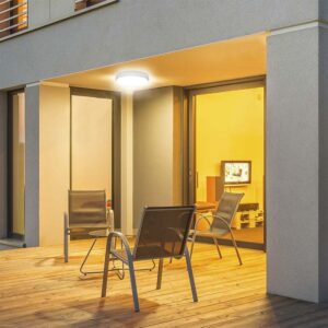 Πλαφονιέρα Οροφής Στρογγυλή Φ240 Λευκή LED 24W 2500lm 3000K IP54 VTAC – 23596