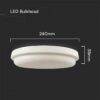 Πλαφονιέρα Οροφής Στρογγυλή Φ240 Λευκή LED 24W 2500lm 6500K IP54 VTAC – 23598