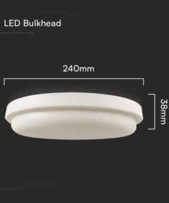 Πλαφονιέρα Οροφής Στρογγυλή Φ240 Λευκή LED 24W 2500lm 6500K IP54 VTAC – 23598