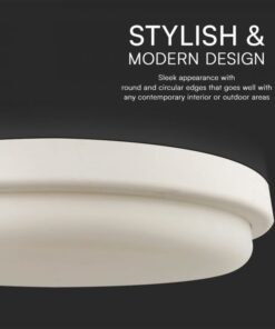 Πλαφονιέρα Οροφής Στρογγυλή Φ240 Λευκή LED 24W 2500lm 6500K IP54 VTAC – 23598