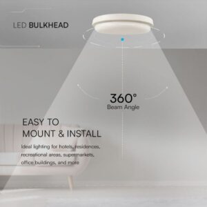 Πλαφονιέρα Οροφής Στρογγυλή Φ240 Λευκή LED 24W 2500lm 3000K IP54 VTAC – 23596