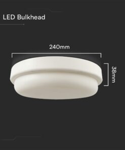 Πλαφονιέρα Οροφής Στρογγυλή Φ240 Λευκή LED 24W 2500lm 4000K IP54 VTAC – 23597