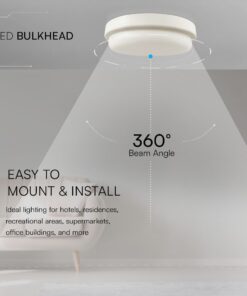 Πλαφονιέρα Οροφής Στρογγυλή Φ240 Λευκή LED 24W 2500lm 4000K IP54 VTAC – 23597