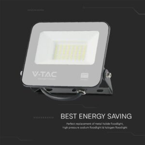 LED Προβολέας 30W V-TAC PRO Samsung Μαύρος 115° 2505lm IP65 Θερμό 3000K – 23599