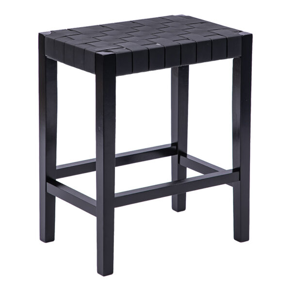 Stool Ridley pakoworld wood-pu black 51x34x61.5cm 236-000013
