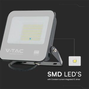 LED Προβολέας 50W V-TAC PRO Samsung Μαύρος 115° 4270lm IP65 Ψυχρό 6500K – 23603