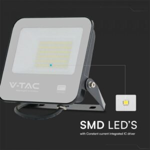 LED Προβολέας 50W V-TAC Samsung Chip Μαύρος 4270lm Αδιάβροχος IP65 4000K  – 23688