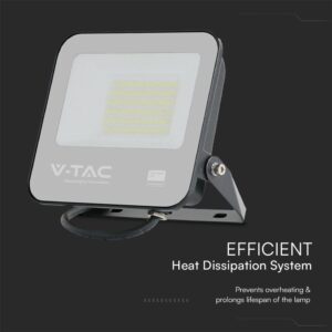 LED Προβολέας 50W V-TAC PRO Samsung Μαύρος 115° 4270lm IP65 Ψυχρό 6500K – 23603