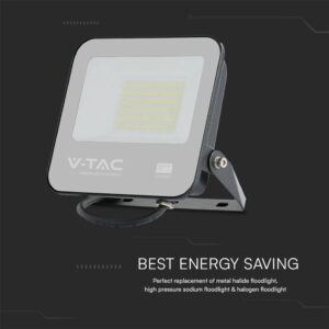 LED Προβολέας 50W V-TAC PRO Samsung Μαύρος 115° 4270lm IP65 Ψυχρό 6500K – 23603