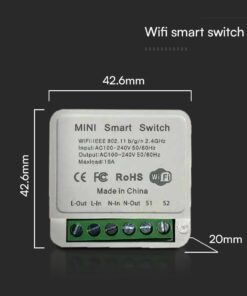 Wi-FI Mini Smart Διακόπτης Μονός V-TAC – 23604VT