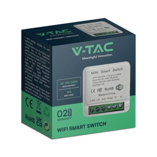 Wi-FI Mini Smart Διακόπτης Διπλός V-TAC – 23605VT