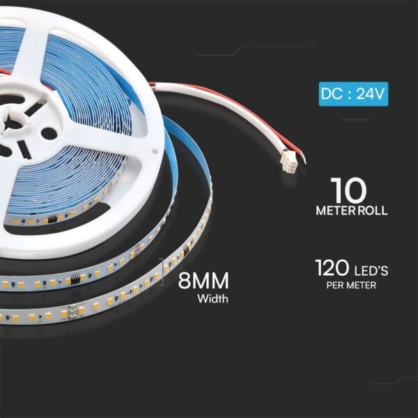Digital Running LED Ταινία 10W V-TAC  Dimmable 24V 800lm/m Θερμό 3000K 10 Μέτρα – 23607VT