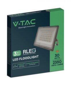 LED Προβολέας 30W V-TAC Γκρι 90° 2350lm Αδιάβροχος IP65 CCT 3000-6400K – 23613