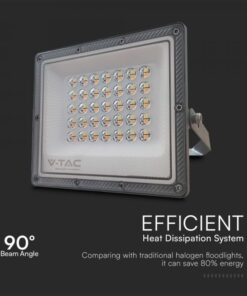 LED Προβολέας 30W V-TAC Γκρι 90° 2350lm Αδιάβροχος IP65 CCT 3000-6400K – 23613