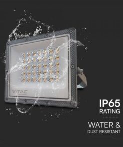 LED Προβολέας 30W V-TAC Γκρι 90° 2350lm Αδιάβροχος IP65 CCT 3000-6400K – 23613