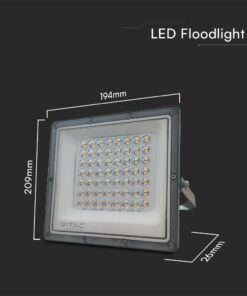 LED Προβολέας 50W V-TAC Γκρι 90° 5000lm Αδιάβροχος IP65 CCT 3000-6400K – 23614