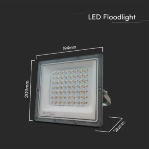 LED Προβολέας 50W V-TAC Γκρι 90° 5000lm Αδιάβροχος IP65 CCT 3000-6400K – 23614