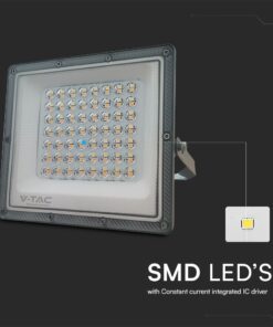 LED Προβολέας 50W V-TAC Γκρι 90° 5000lm Αδιάβροχος IP65 CCT 3000-6400K – 23614