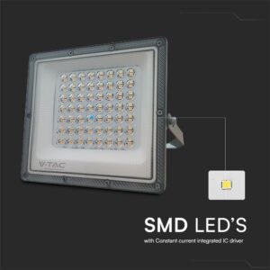 LED Προβολέας 50W V-TAC Γκρι 90° 5000lm Αδιάβροχος IP65 CCT 3000-6400K – 23614